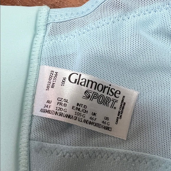 Glamorise Sport Light Blue Comfort Bra 5852 size US 46G - Picture 3 of 4